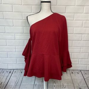 Eloquii Asymmetrical Neck One Shoulder blouse size 14